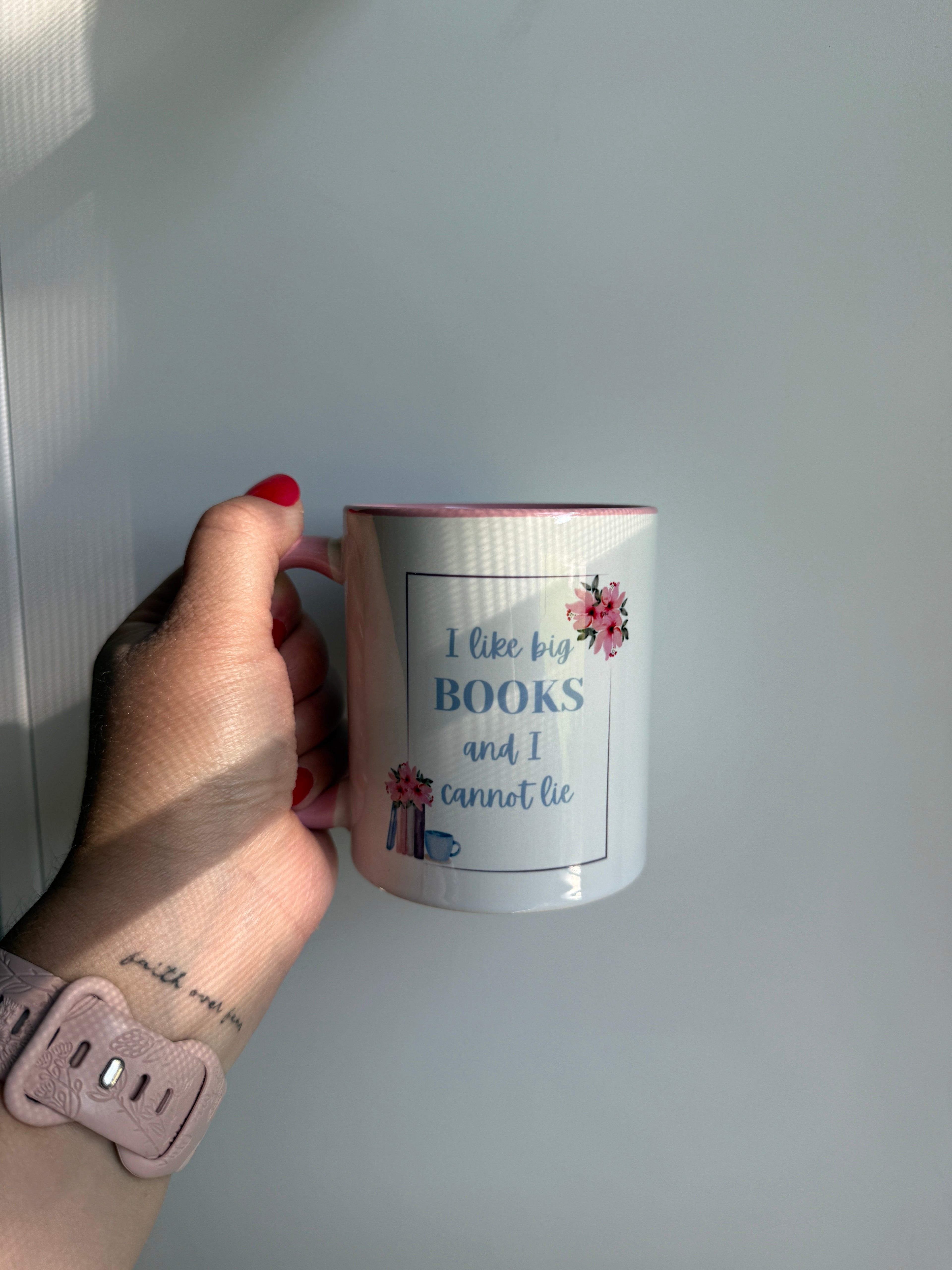 I Like Big Books Mug 11 oz - Pink
