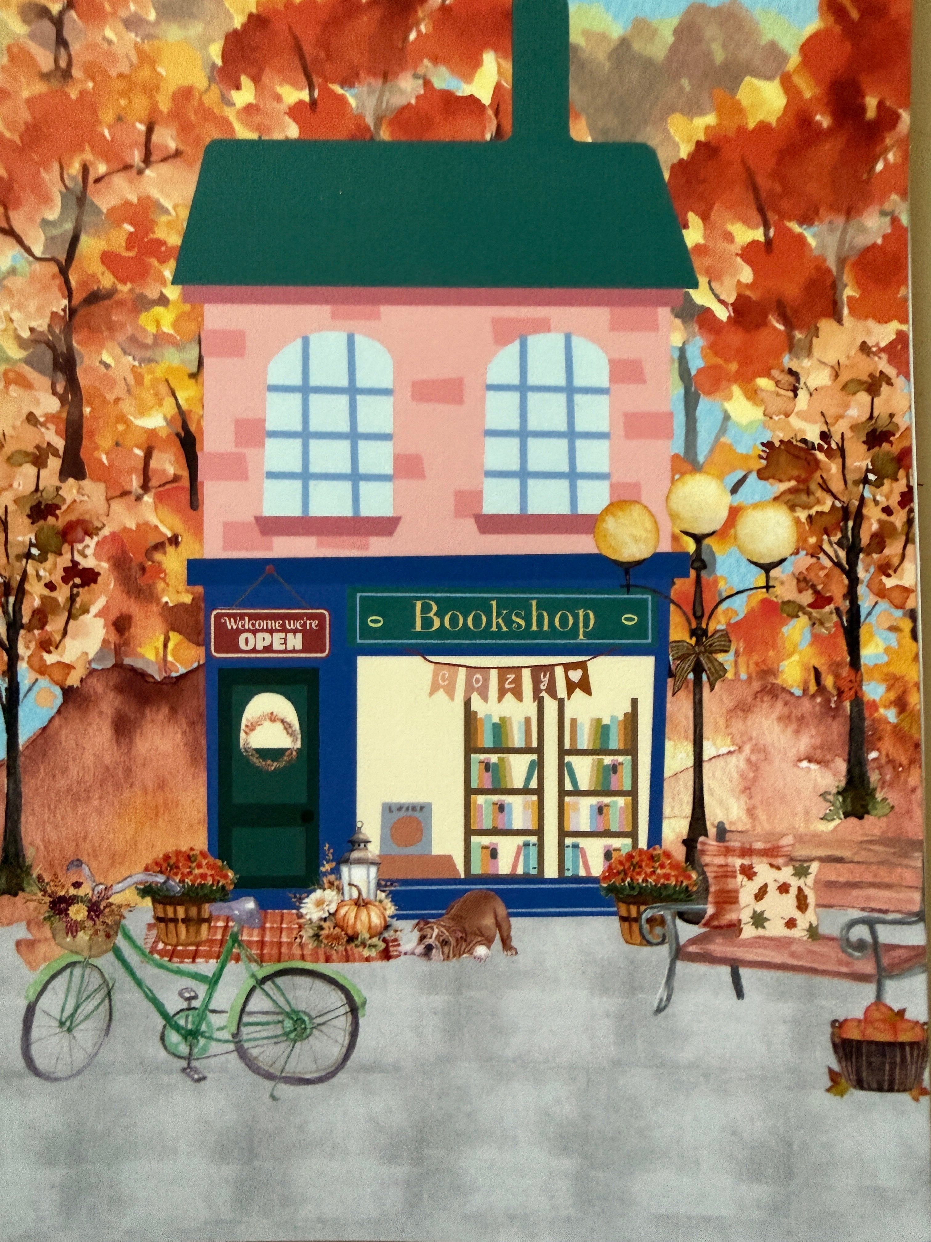 Cozy Autumn Bookshop Spiral notebook