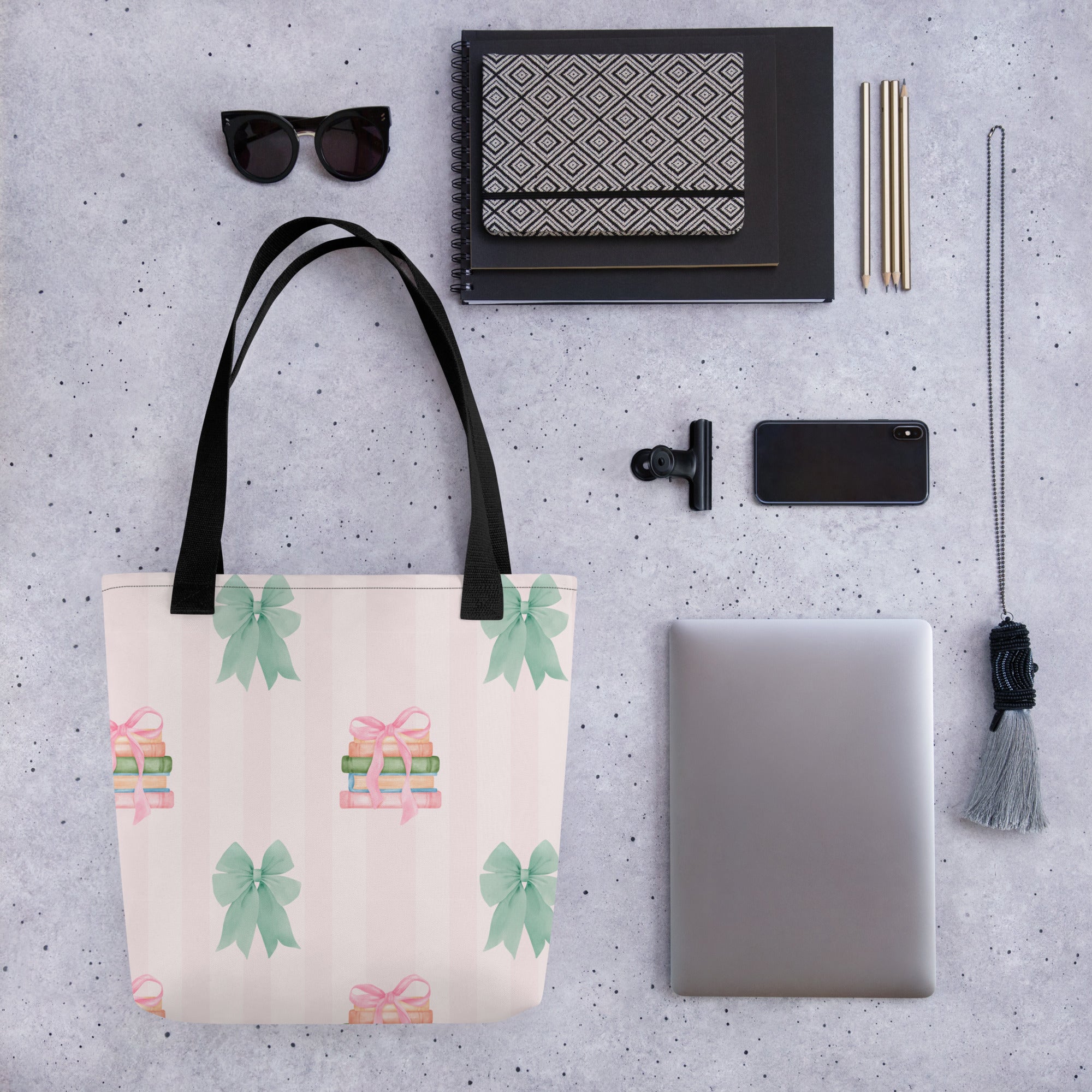 Books and Bows Tote bag