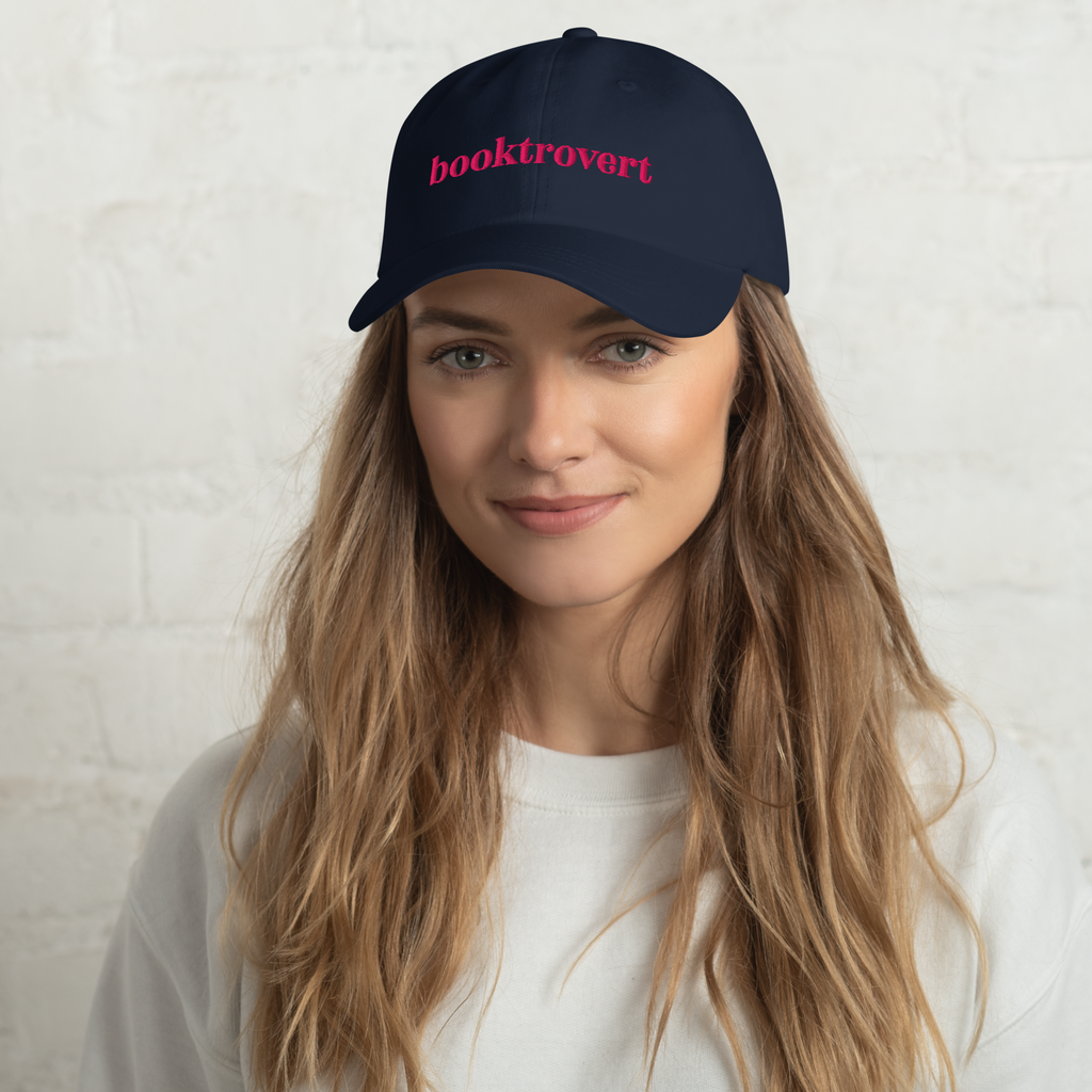 BOOKTROVERT Dad hat - Navy/Pink