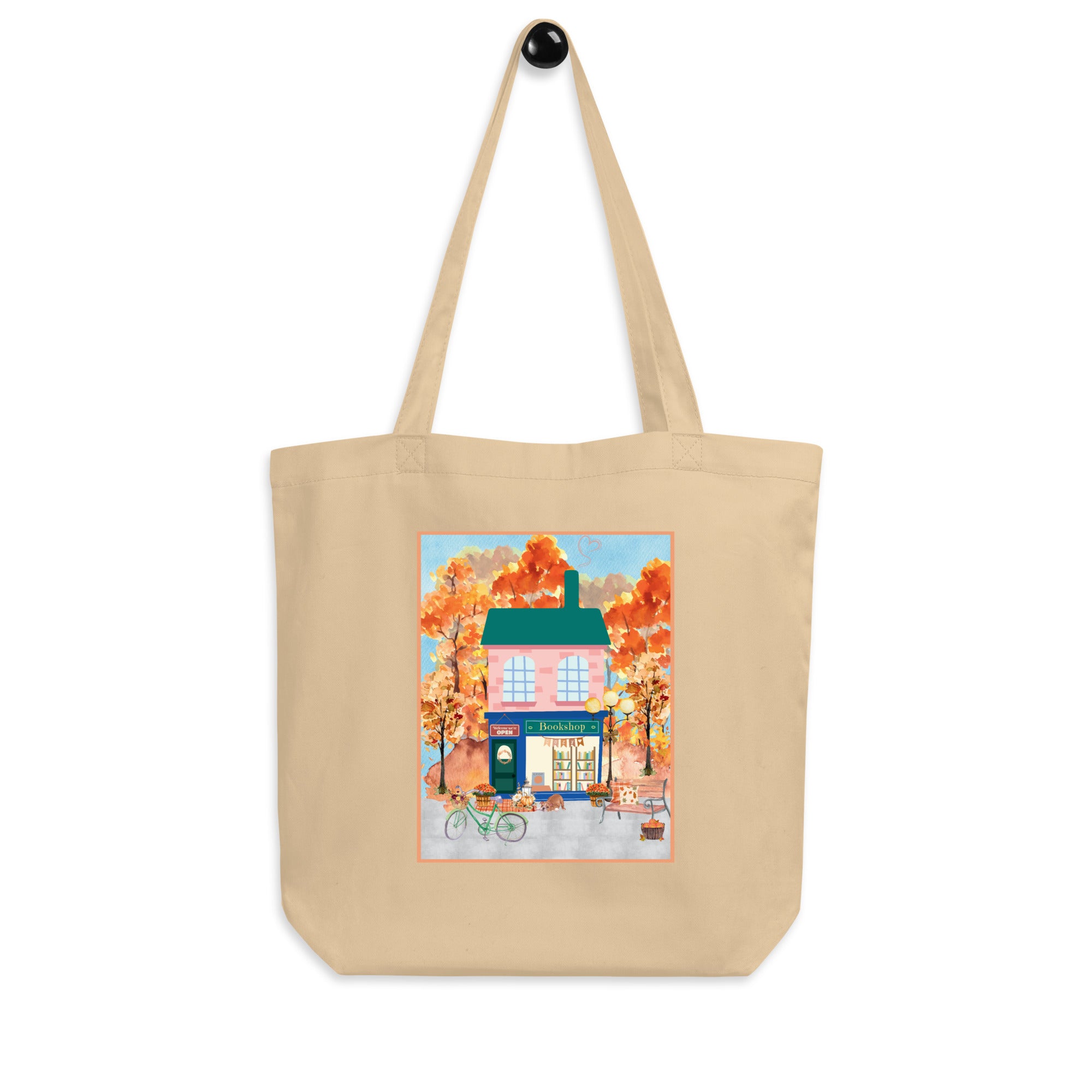 Cozy Autumn Bookshop Eco Tote Bag