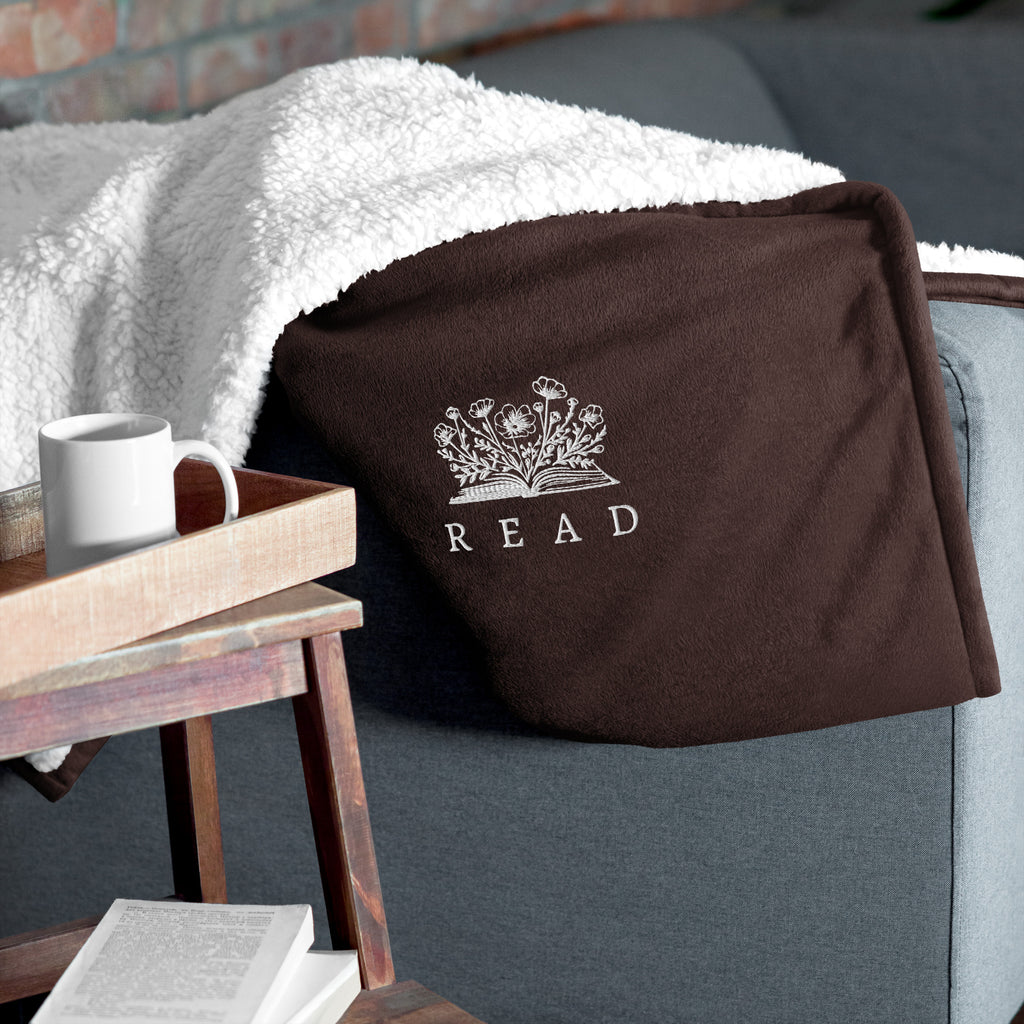 Floral READ Sherpa Blanket