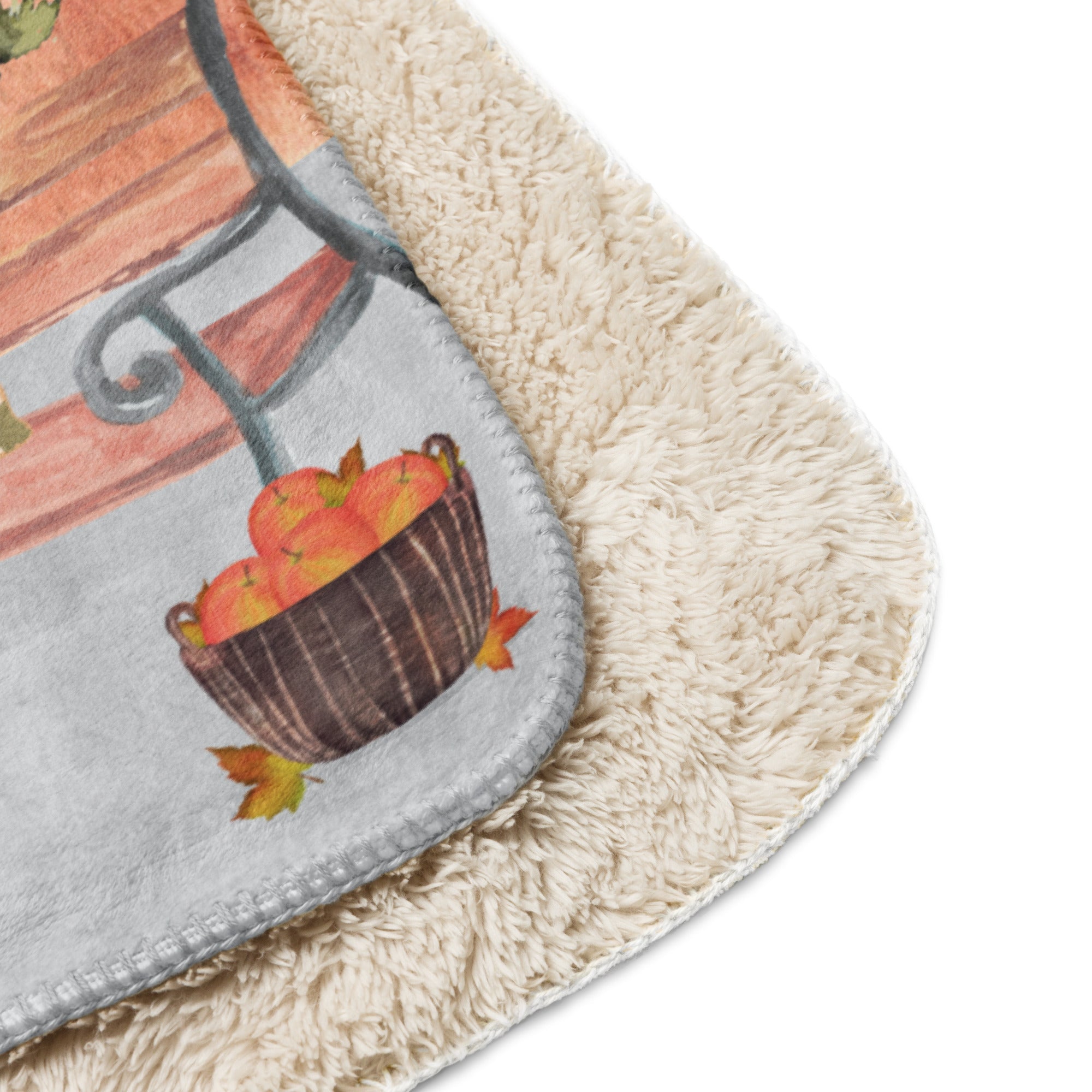 Cozy Autumn Bookshop Sherpa blanket